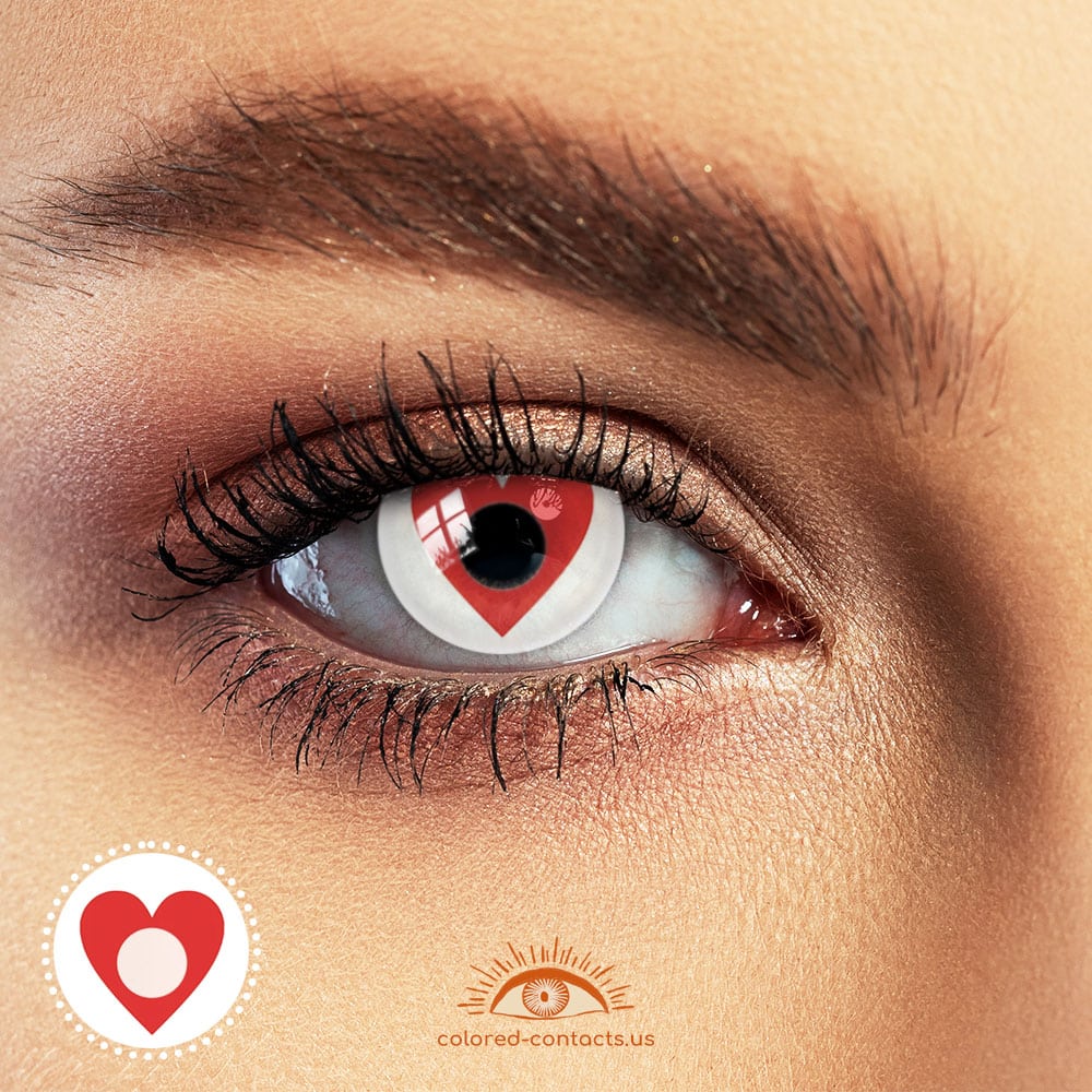 Love Heart Eye Halloween Contacts - Colored Contact Lenses | Colored Contacts US -