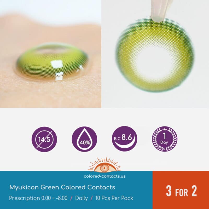 Myukicon Green Colored Contacts