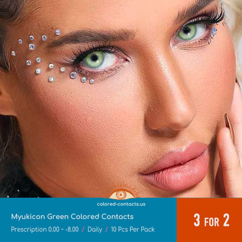 Myukicon Green Colored Contacts