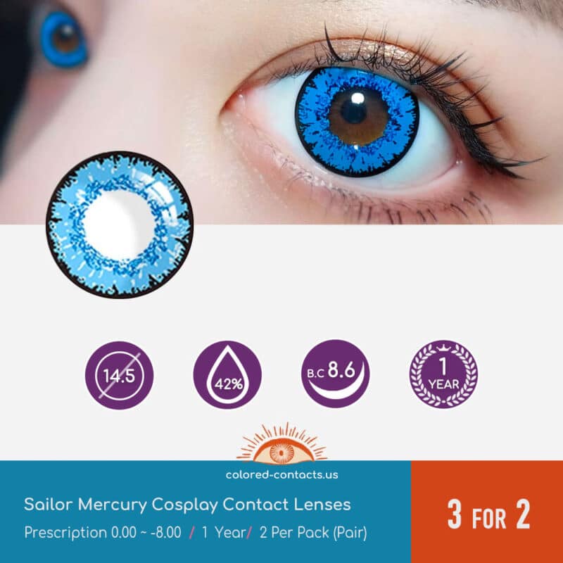 Sailor Mercury Cosplay Contact Lenses - Colored Contact Lenses | Colored Contacts Us -